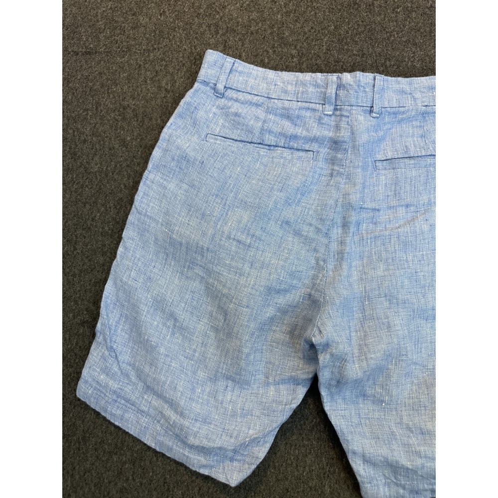 Porter & Ash 100% Linen Heather Blue 9" Inseam Shorts Men's Size 29 Casual Beach - Picture 9 of 16